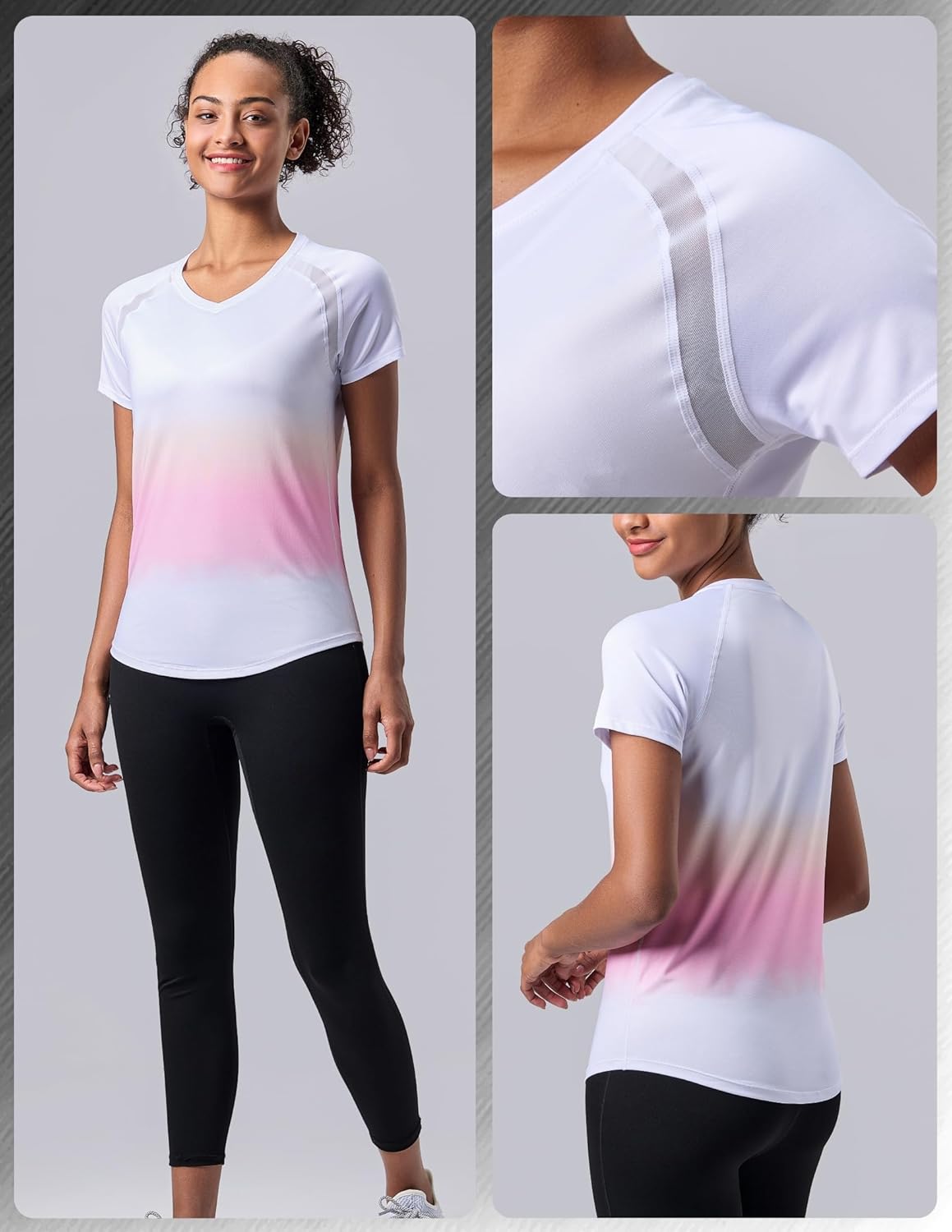 5 Pack: Women's Dry Fit Short Sleeve T Shirts, Athletic Workout Tee Tops for Gym Yoga Running - Image 2