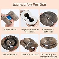Vista 7 de Magnetic Magic Organ Cat Scratcher Toy, Extra-Thick & Large Connectable Cardboard Scratching Board with Bell Ball, Interactive Enrichment Toy for