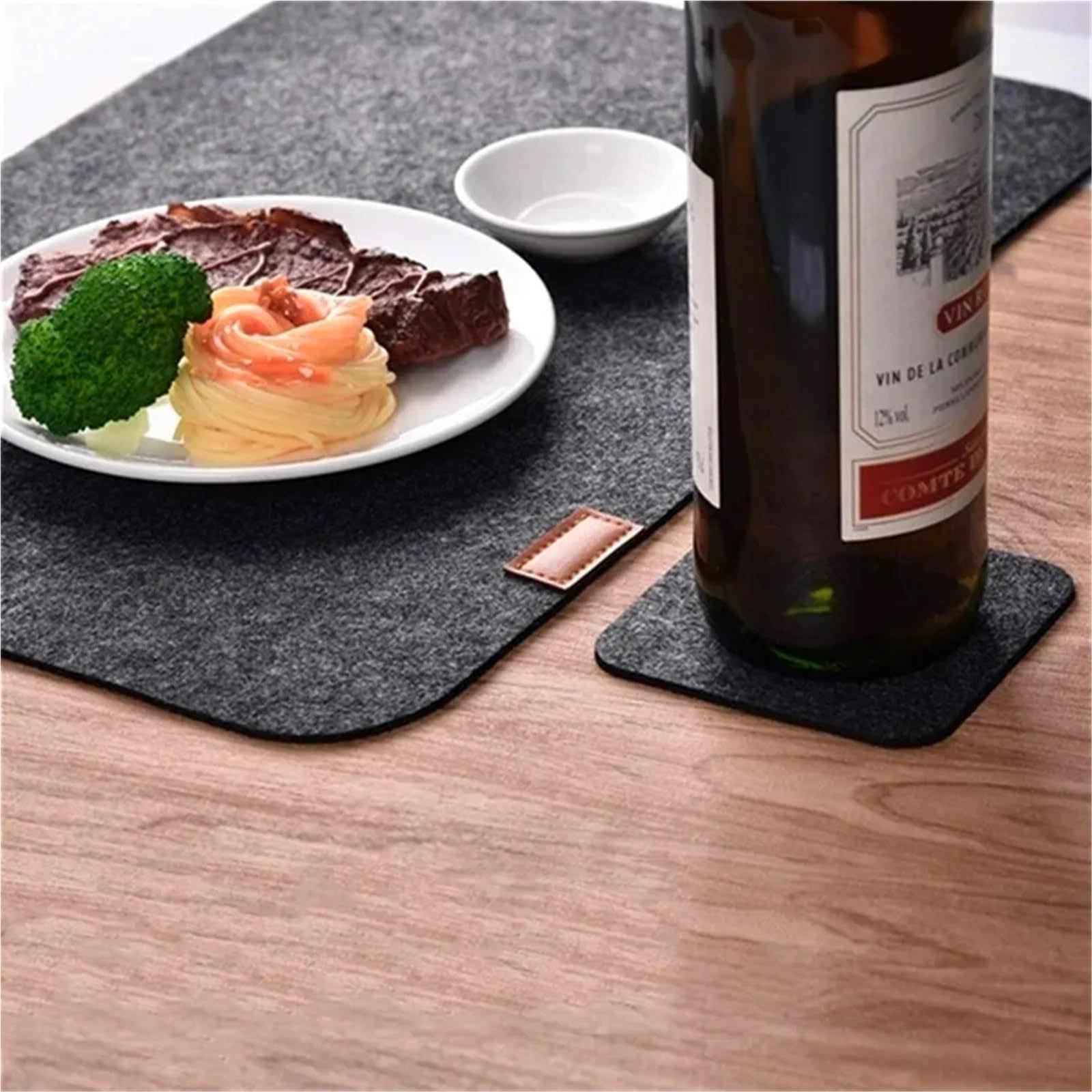 Platzset und Untersetzer-Set Filz Tischsets Untersetzer Besteck Hitzebeständig Tisch Platzsets Waschbar und Taschen(Color 4,5set)
