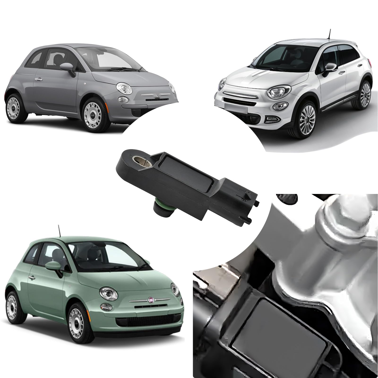 Sensore pressione aria collettore MAP compatibile con Alfa Romeo Dacia Fiat Nissan NV200 Qashqai 0281002996 0281002997 0281002566 0281002931