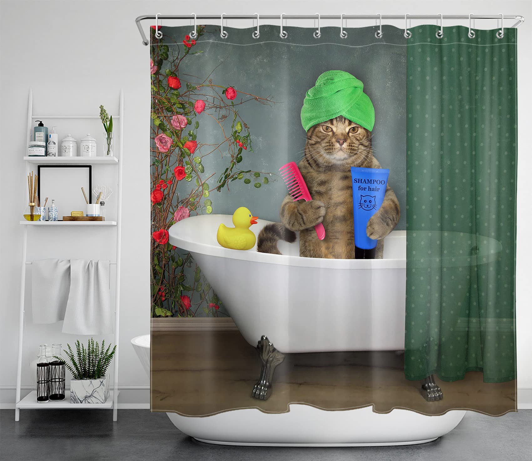 SHUODAOCO Tenda da bagno geometrica astratta Astratto Pittura Arte Tende da doccia Tenda da bagno colorata in poliestere Tenda da doccia durevole 200Bx200Lcm