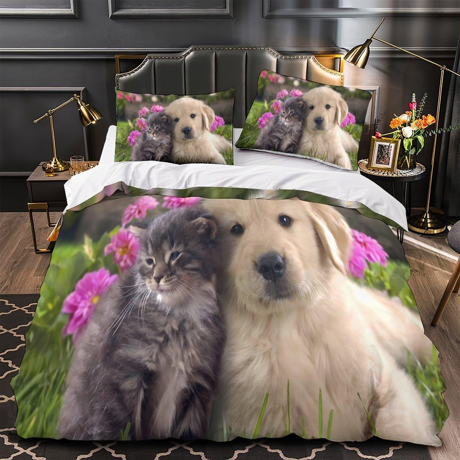 Housse de couette chiot hypoallergénique pour peau sensible ado