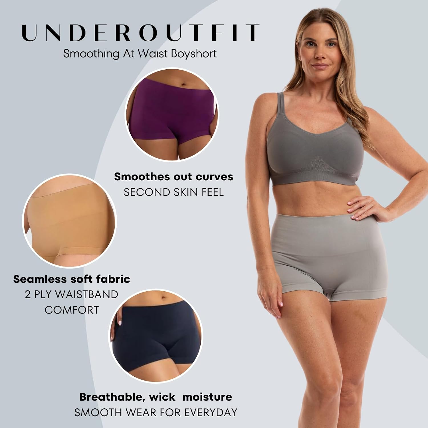 Underoutfit at Waist Boyshorts - Shapewear Shorts Tummy Control - Boy Shorts Shapewear for Women, Tummy Control Shorts