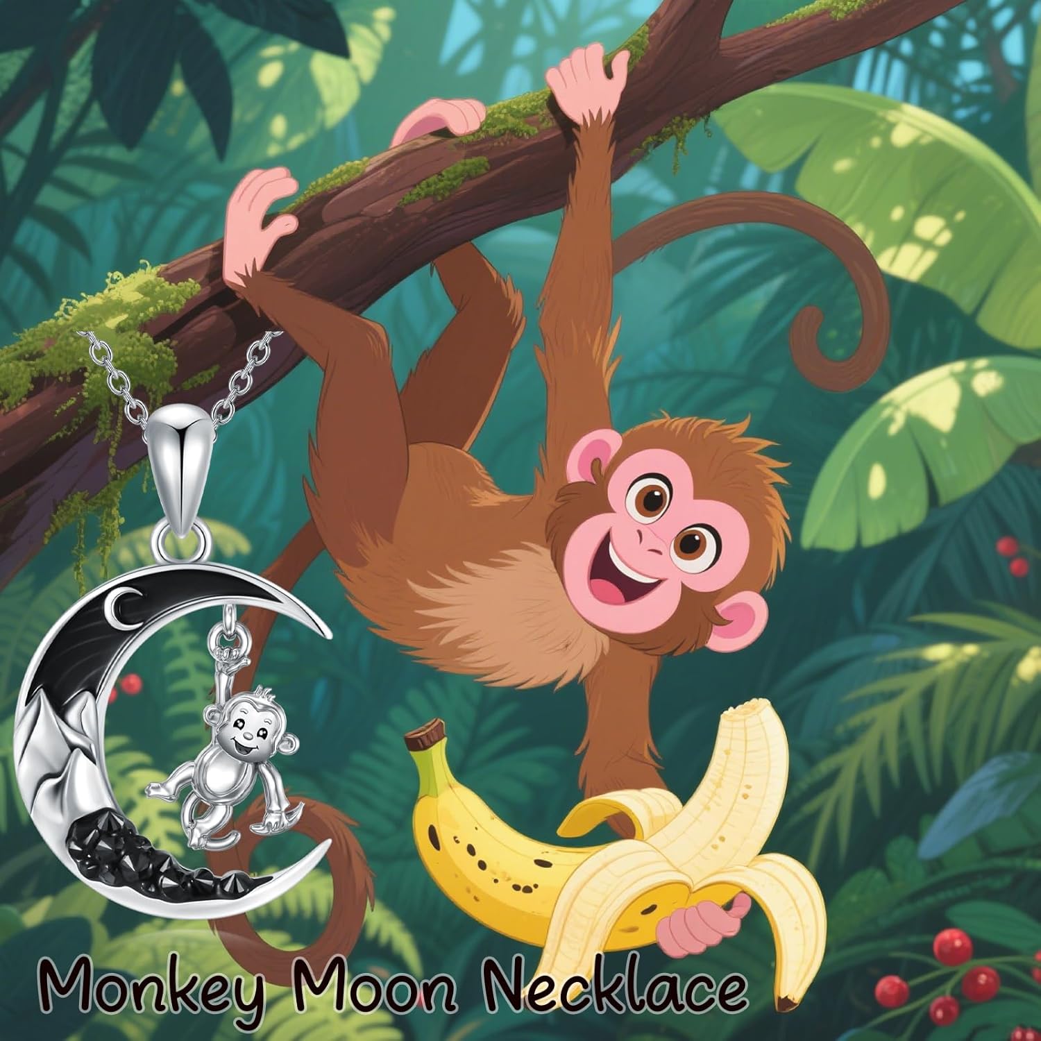 Gothic Jewelry Sterling Silver Black Crescent Moon Mountain Pendant Necklace for Women Halloween Jewelry Gifts - Image 6