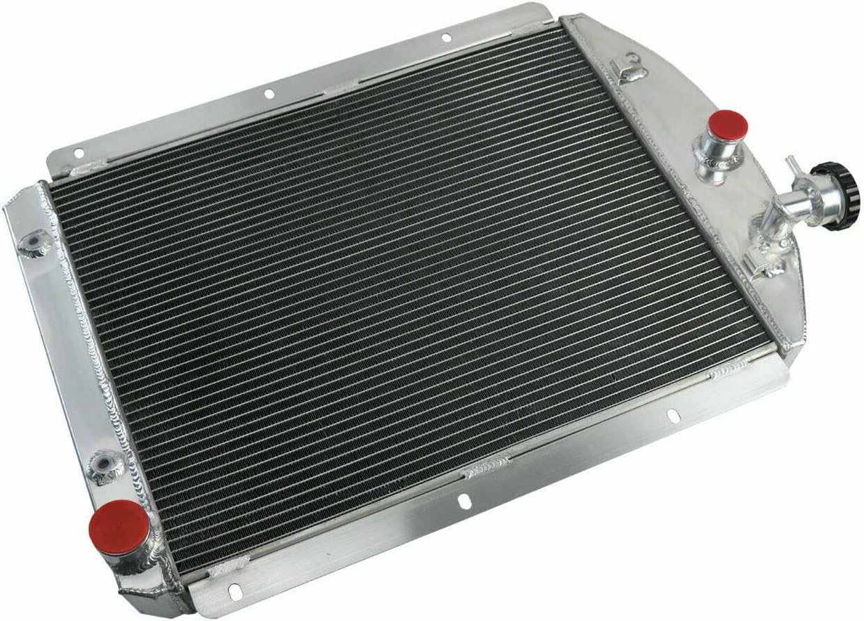 4 Row Core All Aluminum Radiator for 1942-1946 Chevy Pickup Truck Small Block BG/BJ/BK/BL/BM/BN/CK/DJ/DP/DR/DS Base 3.8L L6 1943 1944 1945 42 43 44 45 46