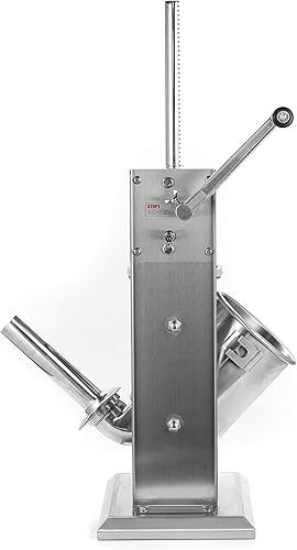 Miniatura 39 de Relleno de salchichas eléctrico comercial, de acero inoxidable, máquina de salchichas vertical de 12 litros/25 libras con 4 tubos S/S, relleno