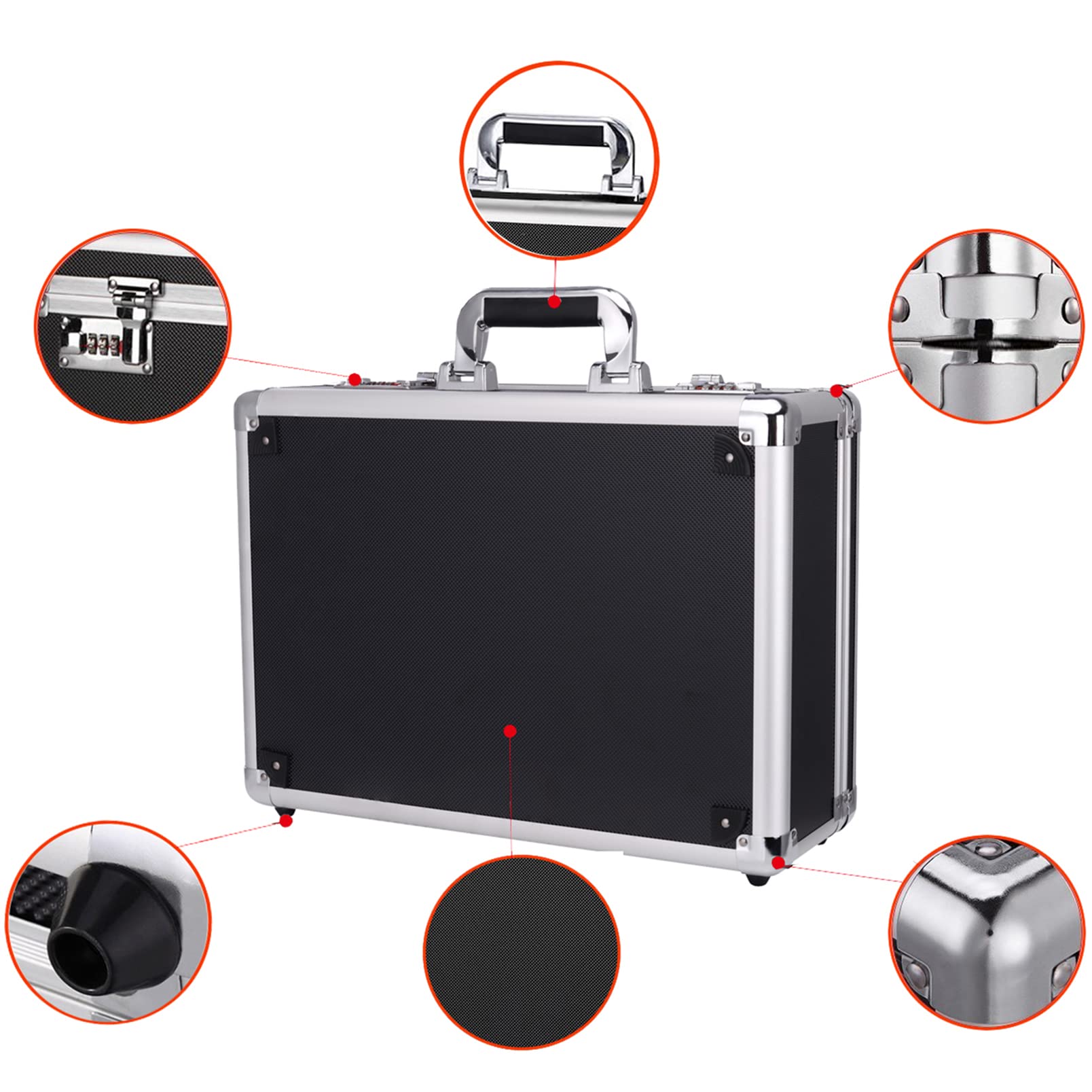 Amazon.co.jp: Aluminum Tool Case with Cushion Blocks, Color: Black