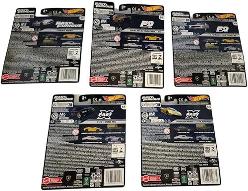 Miniatura 3 de Hot Wheels Fast & Furious Premium - Paquete de 5 unidades 2023 (HNW46‑956D) | Toyota Supra, Land Rover Defender, Chevy Nova SS, BMW M5 y Lamborghini