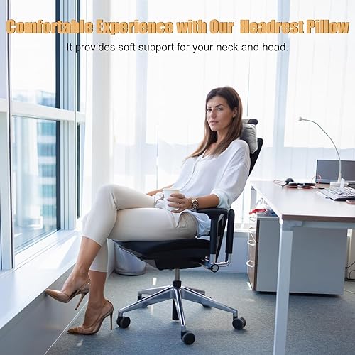 Miniatura 2 de Almohada cervical para reclinables, reposacabezas ajustable para sillones, cojín de terciopelo antideslizante para soporte de cuello y alivio del