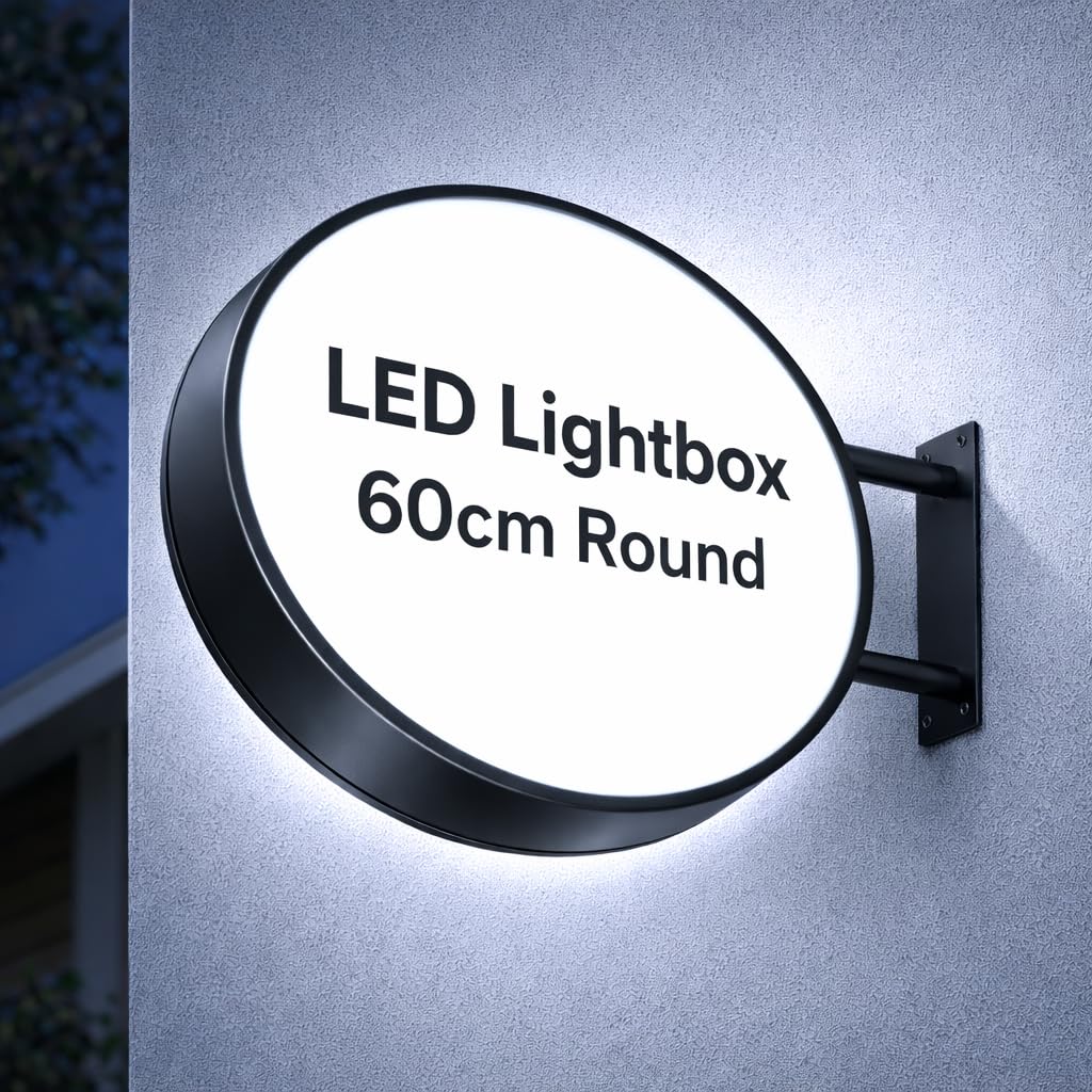 Panneau lumineux de projection - 60 x 60 cm - Rond - LED - Noir