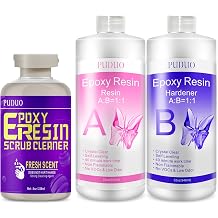 64 Epoxy Resin Crystal Clear + 8OZ Clearner for Epoxy Resin, UV Resin