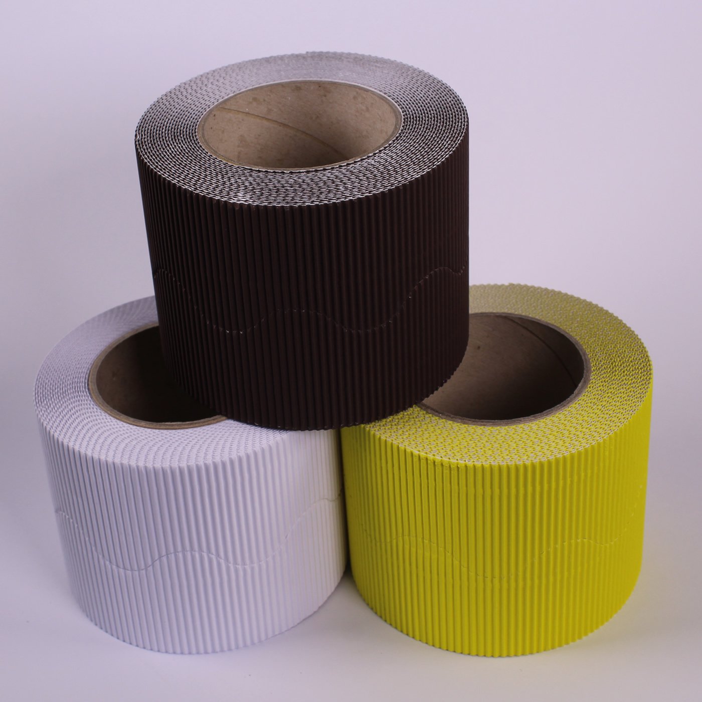 Bcreativetolearn Assorted Natural Coloured Wall Display Board Border Corrugated Cardboard Roll Edging For Classrooms Pack Of 3