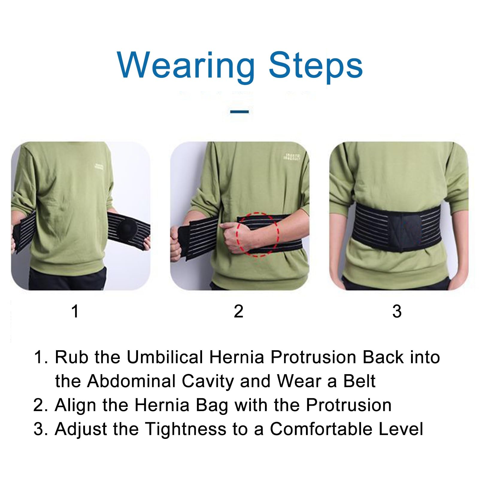 Fascia Ernia Ombelicale: Uomo/Donna, Cinto per Ernia Ombelicale - Sostegno per Addominale con Cuscinetto Compressione, Sollievo dal Dolore(Black,L)