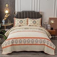 BEITEFIBER Bohemian Red Twin Quilt Set - Reversible 2-Pc Comforter & Pillow Sham, All-Season Soft Bedding