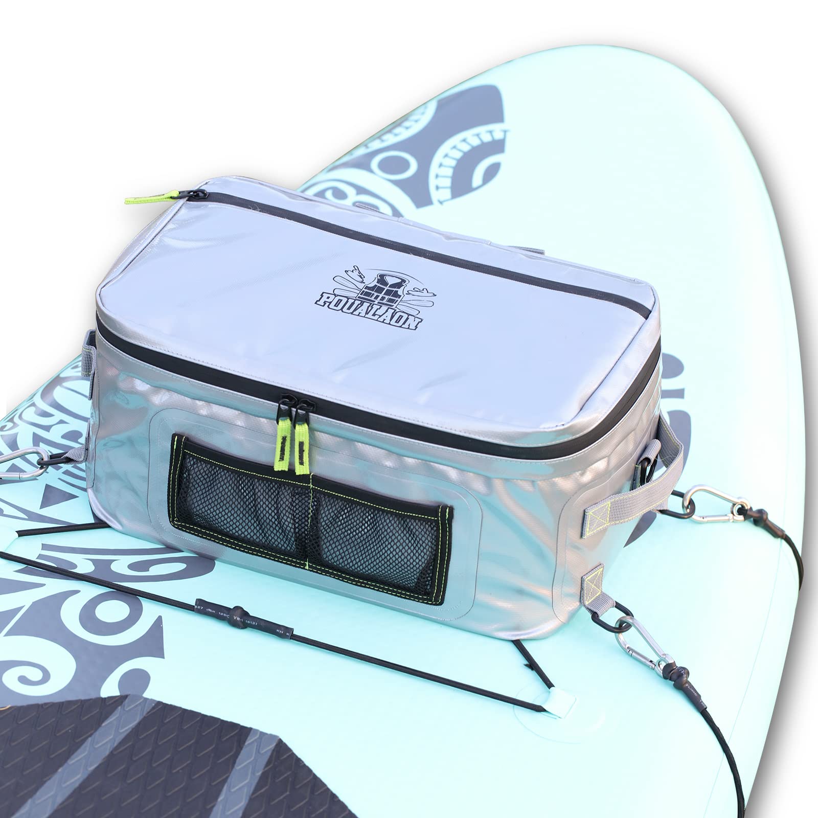 POUALAON Paddle Board Cooler | SUP Cooler for Paddle Board | Upgraded Waterproof Material Paddle Board Accessories | Large Capacity Insulated Kayak Cooler Bag | Quality Bungee System Included