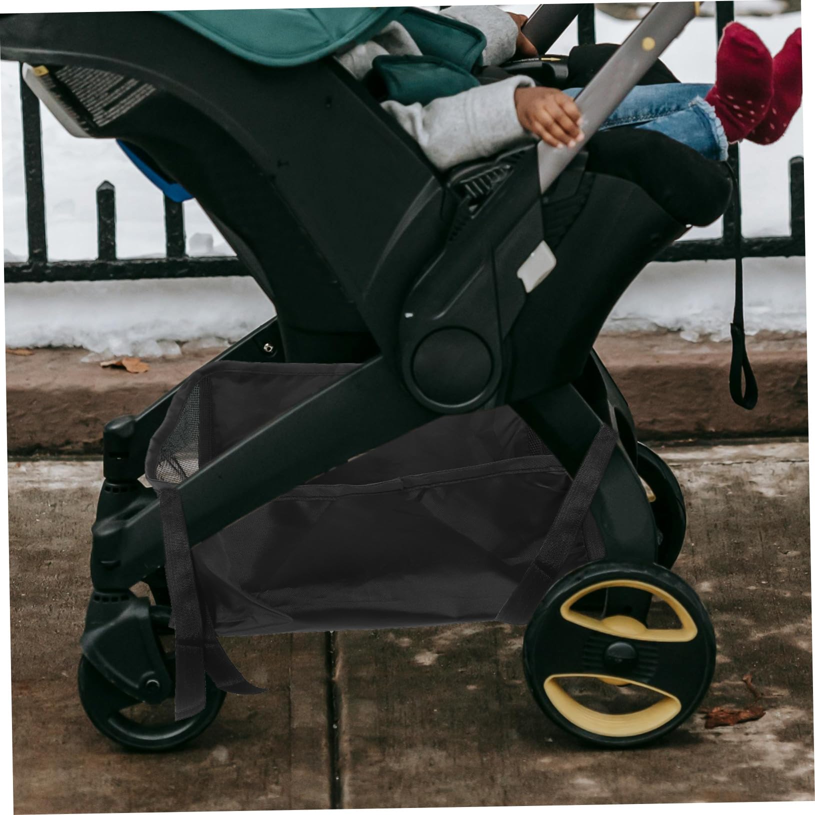 ORFOFE Cestino Inferiore per Passeggino, Borsa Portaoggetti Oxford Nero, Sicura e Multiuso per Viaggio e Shopping
