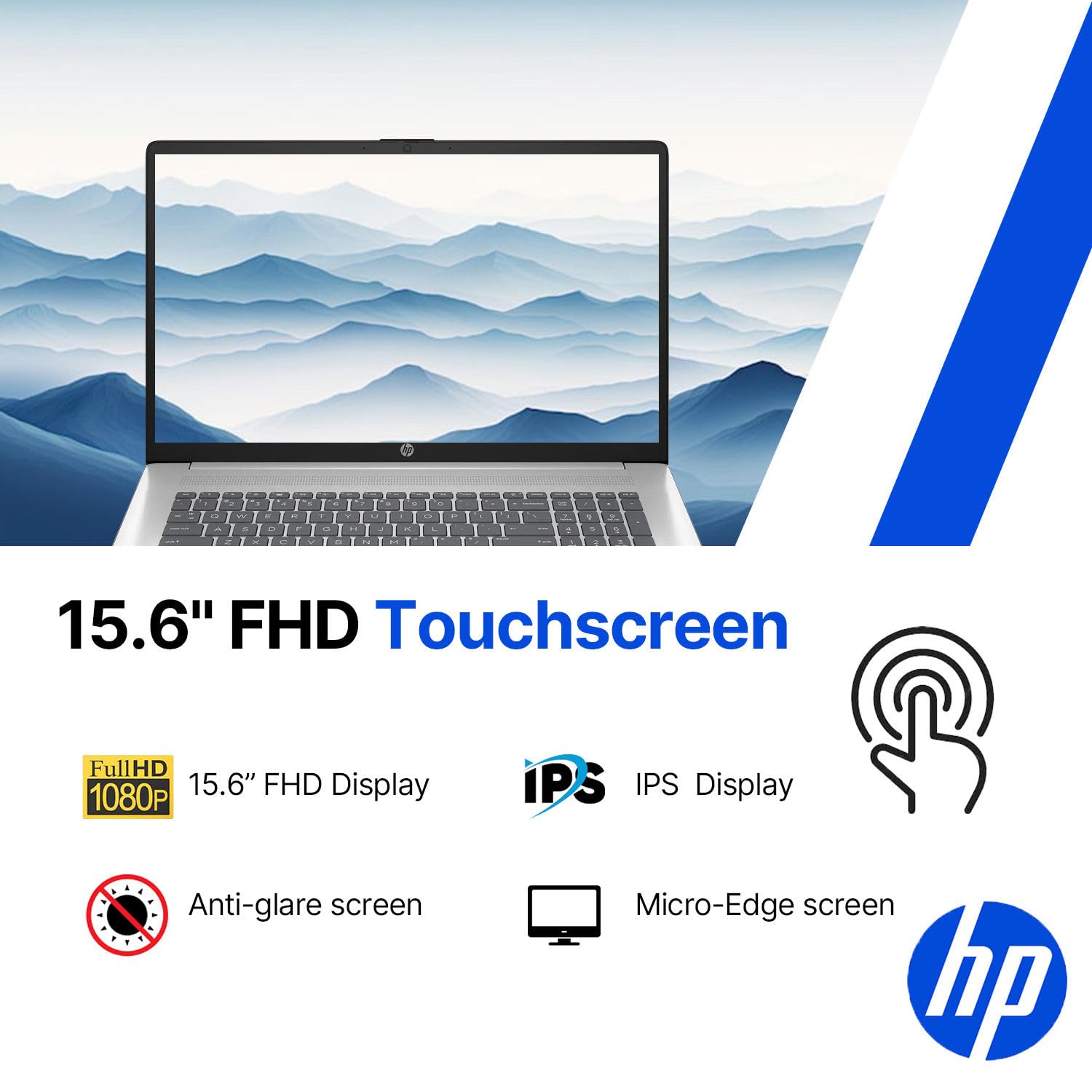 HP 15.6" FHD Touchscreen Business Laptop • 2026 Edition • AMD Ryzen 5 7520U • 8GB LPDDR5 • 256GB PCIe SSD • Copilot AI • Wi-Fi 6 • Numeric Keypad • Windows 11 • w/o Mouse