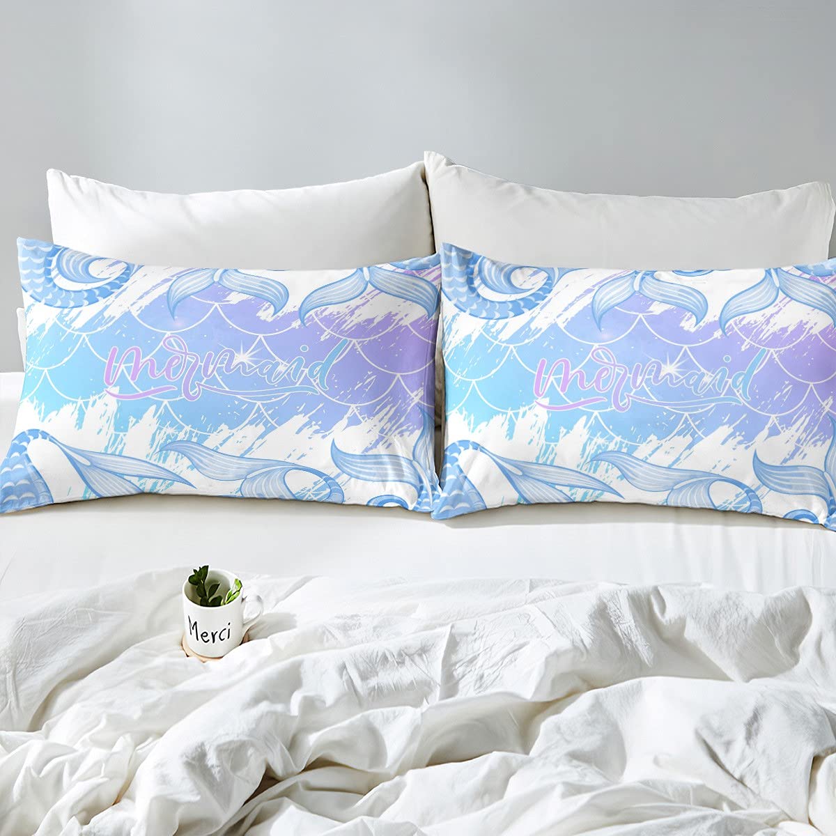 Set Lenzuola King Size Sirena - Microfibra Spazzolata, 150x200 Cm Con 2 Federe, Oceano Per Bambine - Foto 6