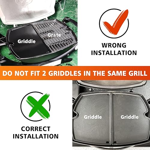 Miniatura 6 de Hisencn Plancha de hierro fundido esmaltado de porcelana 6558, 6558 piezas de parrilla para parrillas de gas Weber Q100 Q120 Q140 Q1000 Q1200 Q1400