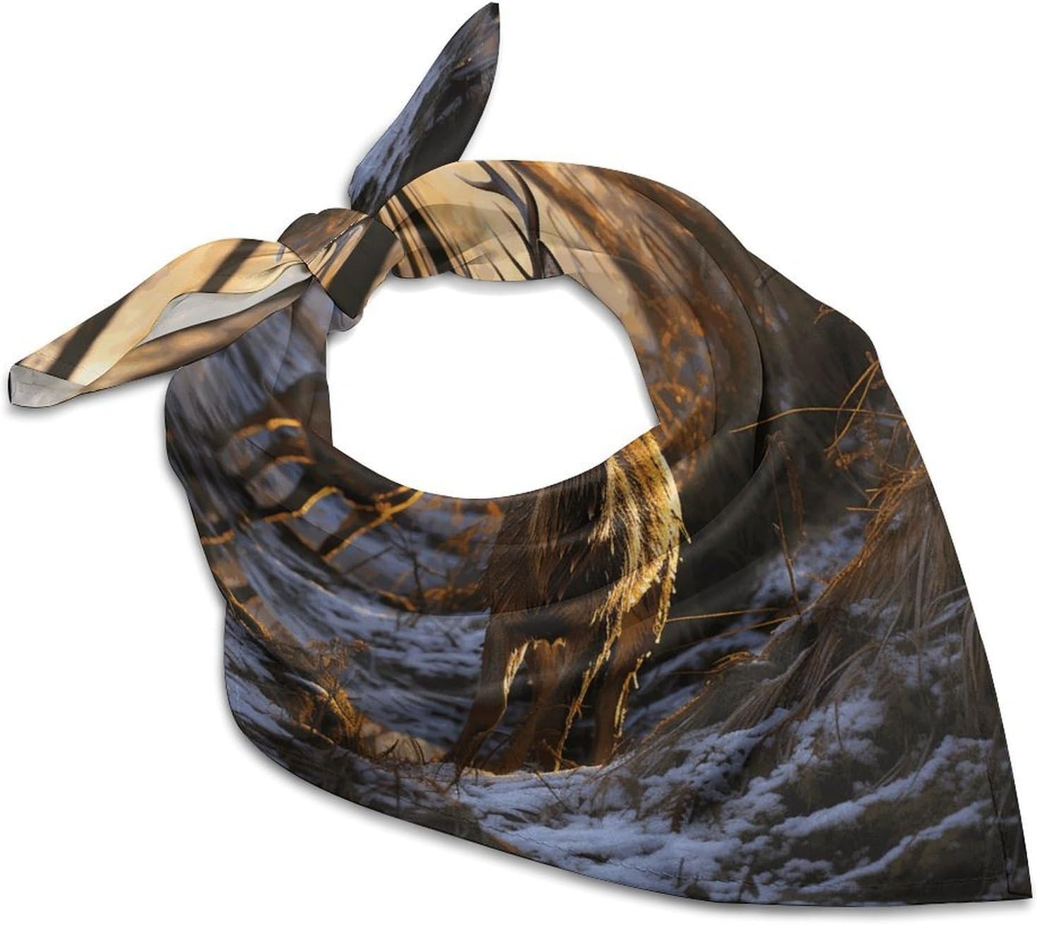 Square Kerchief Bandanas Silky Touch Head Scarf Blue Bird And Leaves Mask Scarf for Men & Women