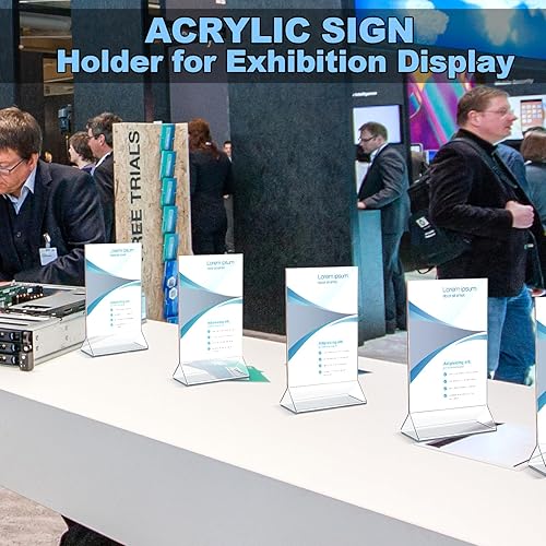 Miniatura 6 de Sintuff Paquete de 48 soportes acrílicos para letreros de acrílico transparente, soportes acrílicos de doble cara para exhibición de 4 x 6 pulgadas,