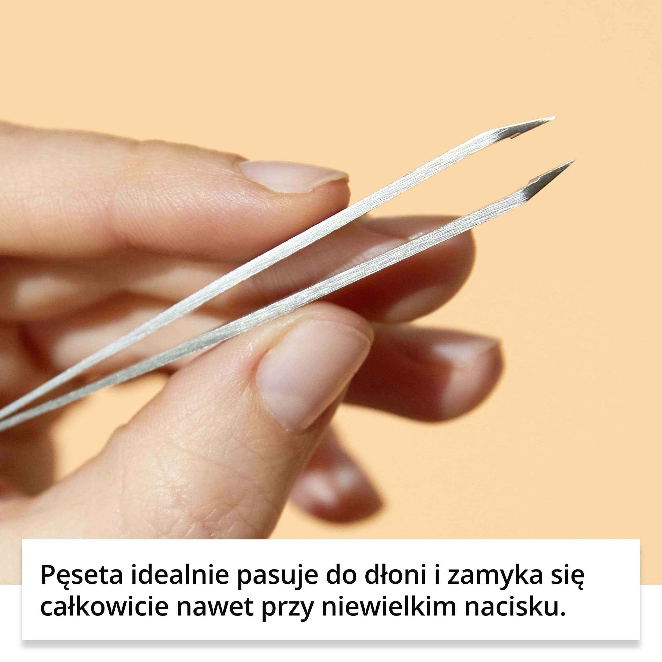 Rubis Pęseta do brwi, ukośna końcówka ze stali nierdzewnej, 9 cm, do wyrywania i kształtowania brwi.
