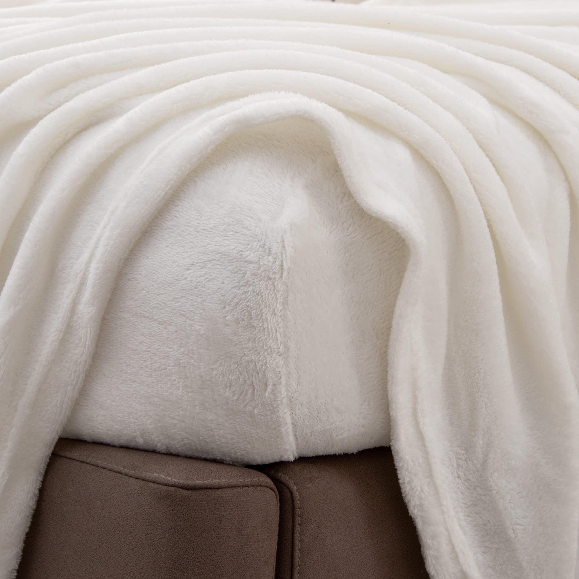 Great Bay Home Extra Soft Velvet Plush Twin Micro Fleece Sheet Set | Deluxe Microplush Non Pilling Sheets, Deep Pocket | Lavish Sherpa Velvet Luxe Collection (Twin, Off White)