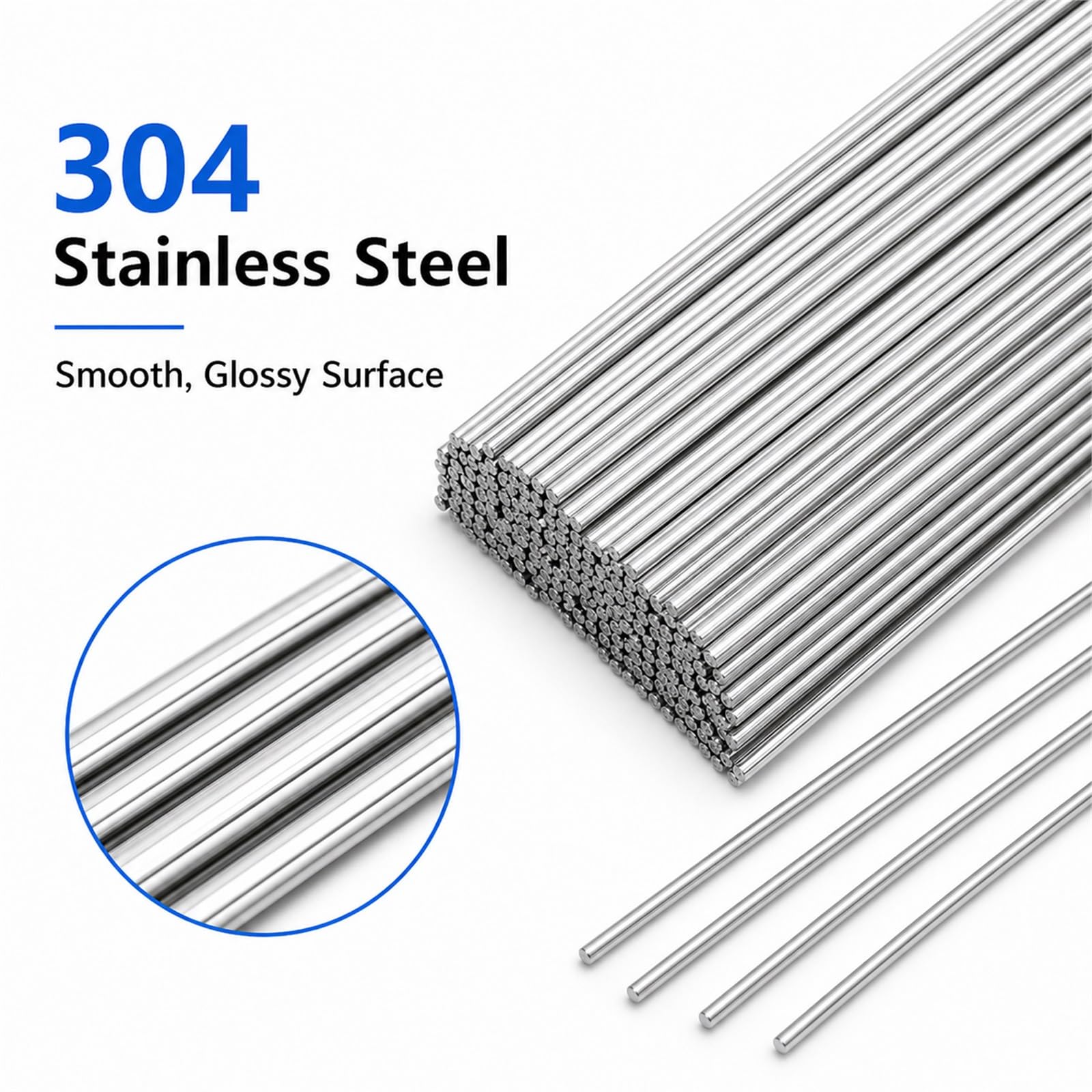 304 Edelstahl-Federdraht,Edelstahl-Federdraht Harter,Basteln Metallstange Federdraht,Keine Scharfen Kanten,Leicht Zu Biegen,FüR DIY Schmuckherstellung Und Kunsthandwerk