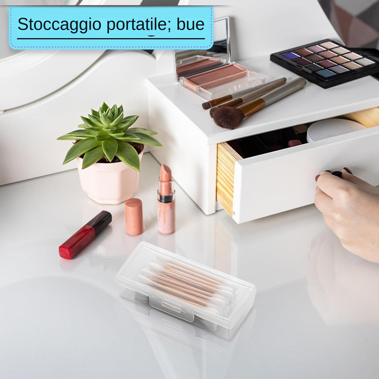 Dispensador de bolas de algodón, recipiente para bolas de algodón | Caja porta algodón Fioc de viaje | Porta algodón Fioc de viaje portátil, recipientes transparentes para objetos pequeños