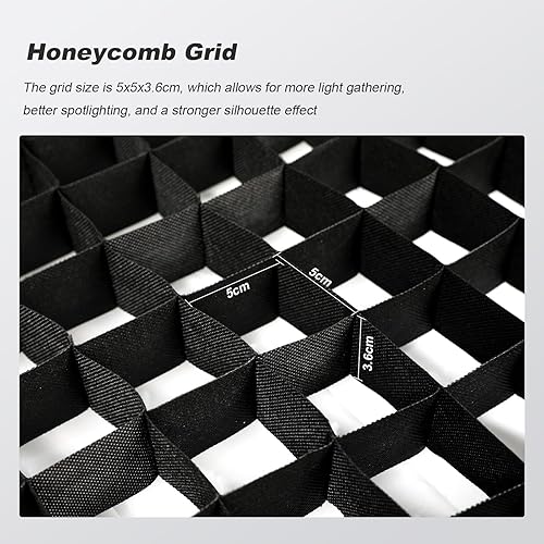 Miniatura 4 de Soonpho - Rejilla de panal portátil de 47 pulgadas (47.2 in), para Godox SB-UE Softbox, reflector flash Speedlight Umbrella Photo Softbox (solo