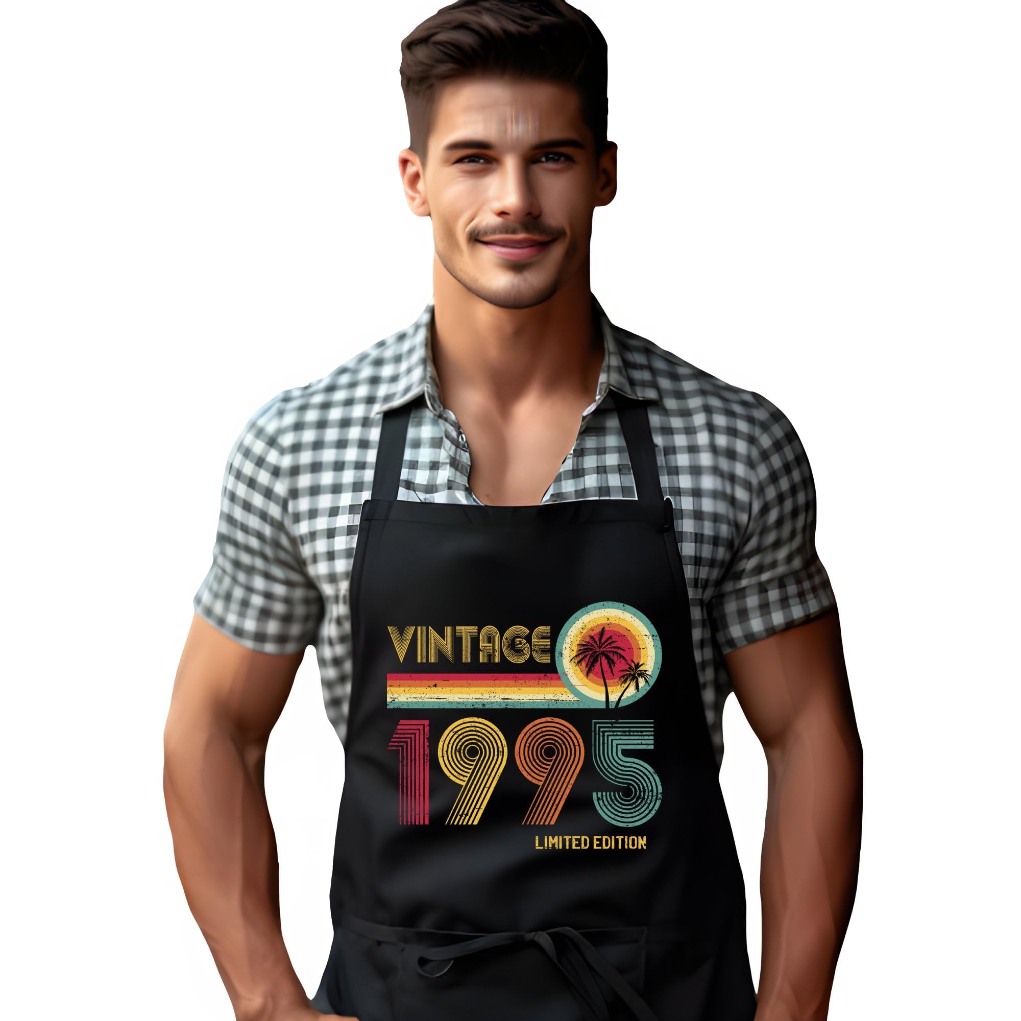 DCG PRINTWEAR Men’s 30th Birthday Apron – Born in 1995 – Funny Cooking and BBQ Apron – 30 Today Gift for Dad, Husband or Son