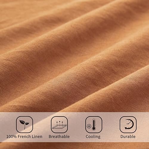 Miniatura 3 de ATLINIA Juego de sábanas de lino  Sábanas de lino francés puro lavado a la piedra, juego de 4 ropa de cama de lino orgánico lavado a la piedra,