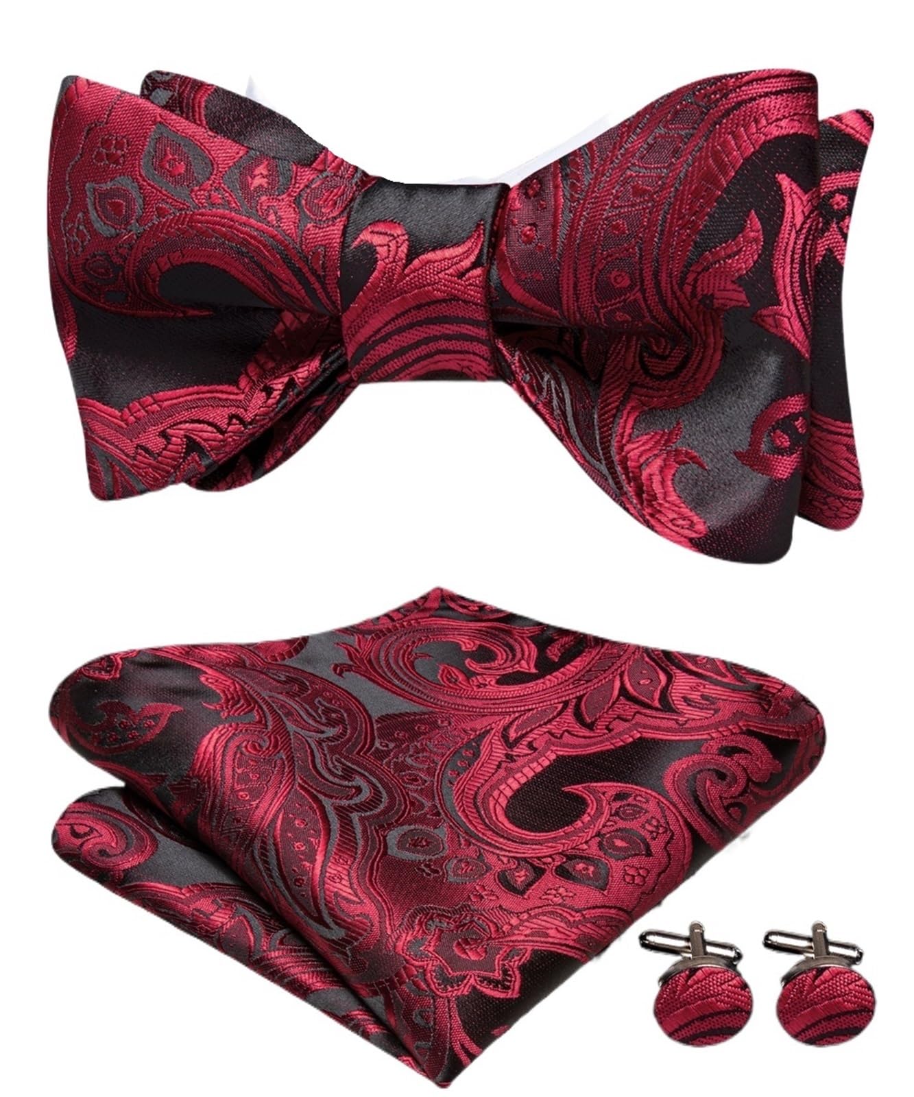Conjunto de corbata for hombre que incluye, pajarita, pañuelo y gemelos Para Fiestas De Empresa Y Bodas