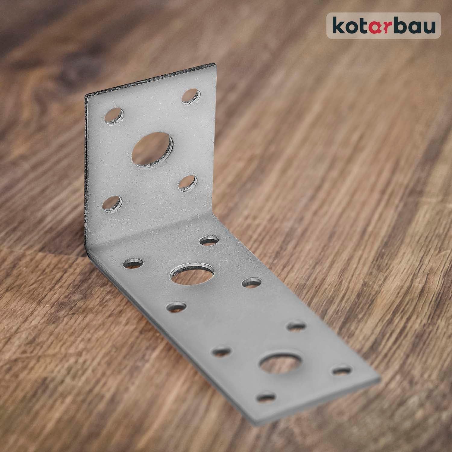 KOTARBAU® 50er Set Winkelverbinder 100 x 50 x 40 Stahl Bauwinkel Lochplattenwinkel Möbelverbinder Verzinkt Schwerlast Holzverbinder Montagewinkel Stuhlwinkel