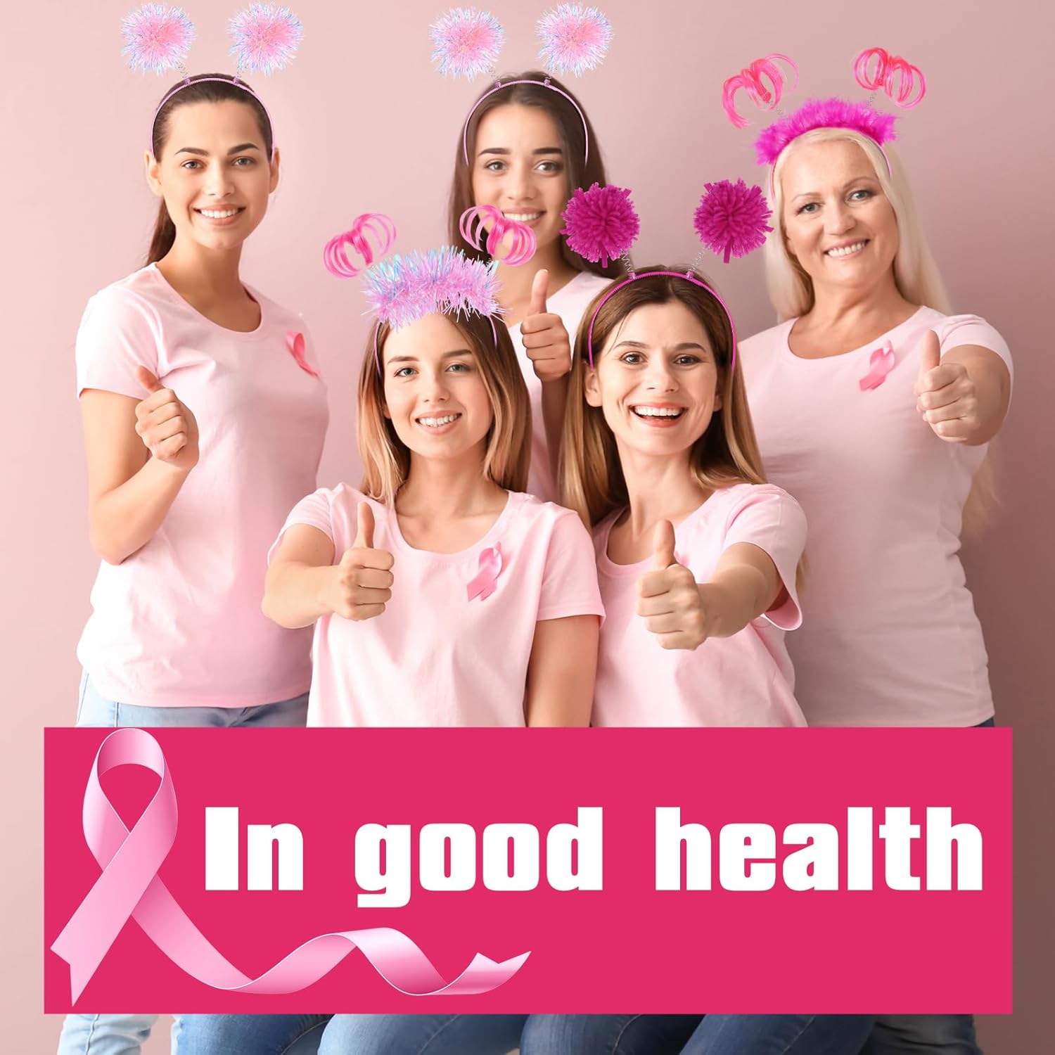 Censen 16 Pcs Pom Pom Headband Party Headbands Tinsel Wrapped Ponytail Head Bopper Costume Headwear Team Spirit Accessories - Image 7