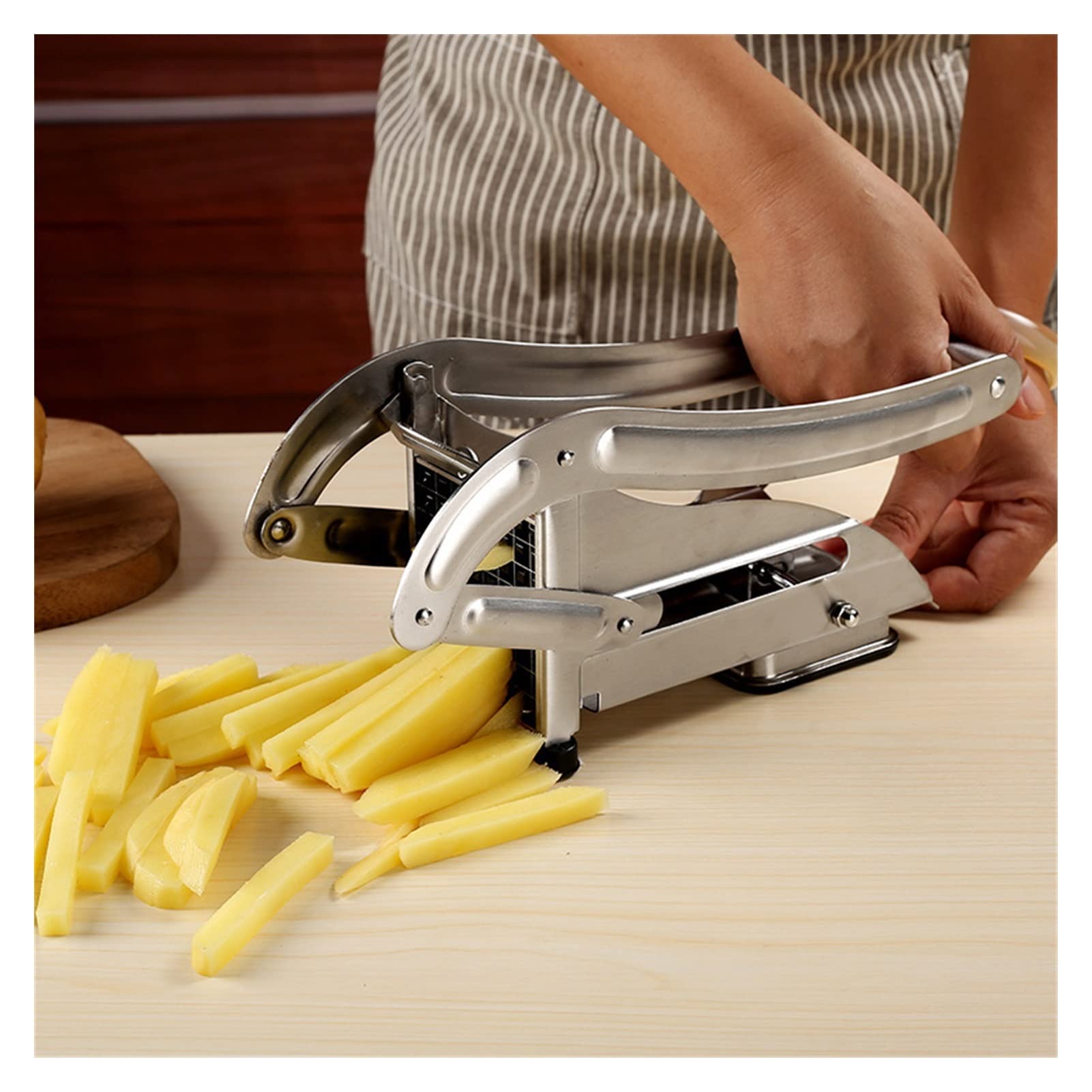 Kartoffelschneider French Fries Potato Vegetable Cutter Slicer Stainless Steel Potato Cutting Machine Chopper Kitchen Accessories Manual Processor Crinkle Cutter