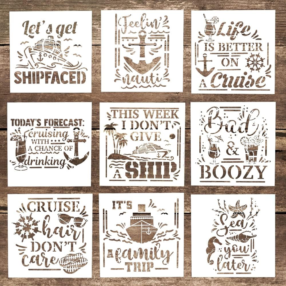 DIY Decorative Yoga Letter Stencil Template for Scrabooking Painting on Cake, Wood,Canvas,Floor,Wall,Tile (5.9 x 5.9 Inch), Set of 9 image 3