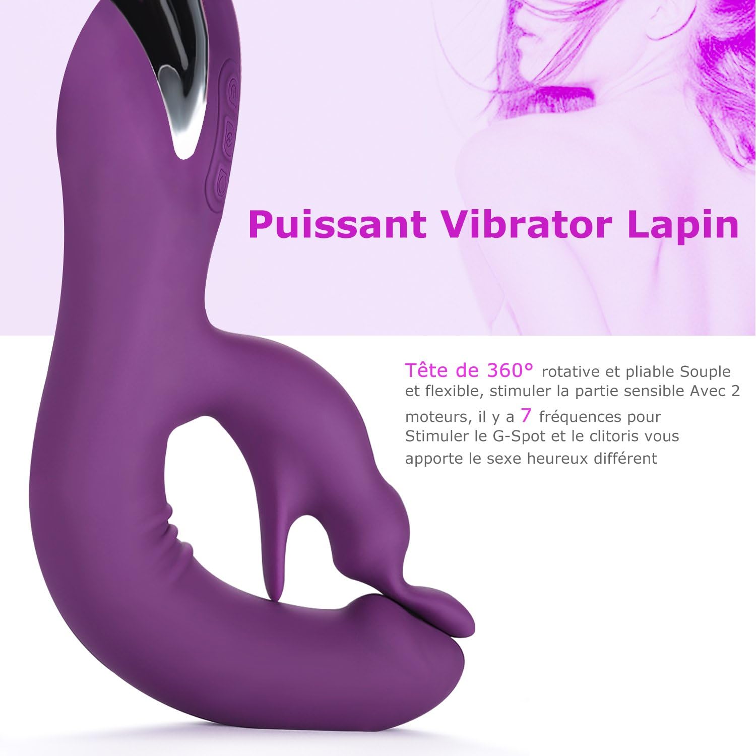 Vibrador Rabbit, Louviva Vibrator para mujer masaje silicona ...