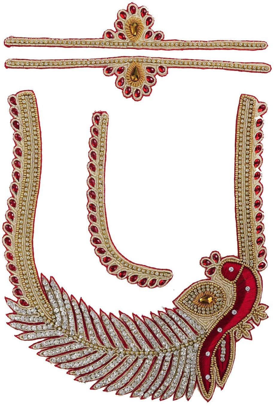 Unique Enterprises Applique Patch for Women Clothing (Multi Coluor) (Red)