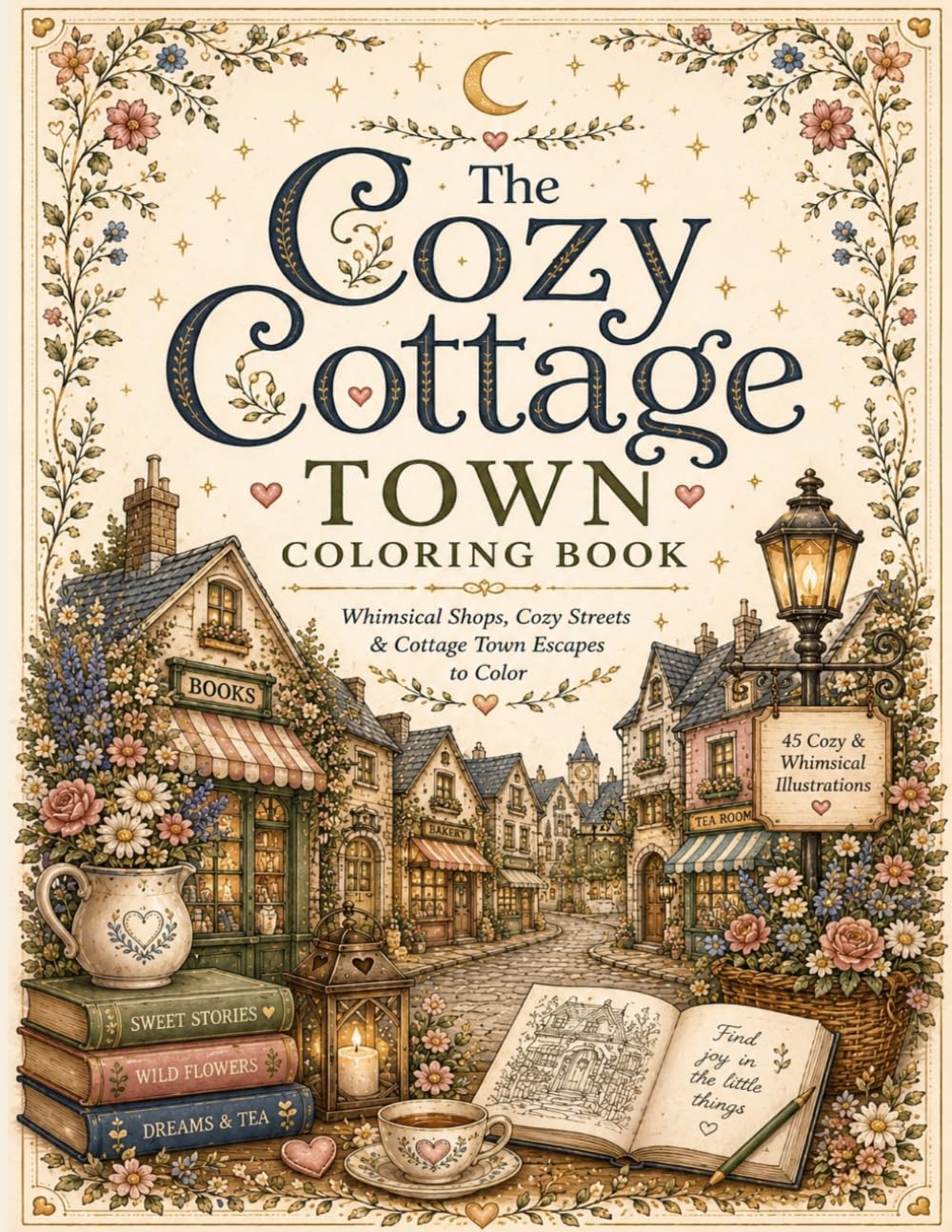 The Cozy Cottage Town Coloring Book: Whimsical Shops, Cozy Streets & Cottage Town Escapes to Color (The Cozy Cottage Collection)
