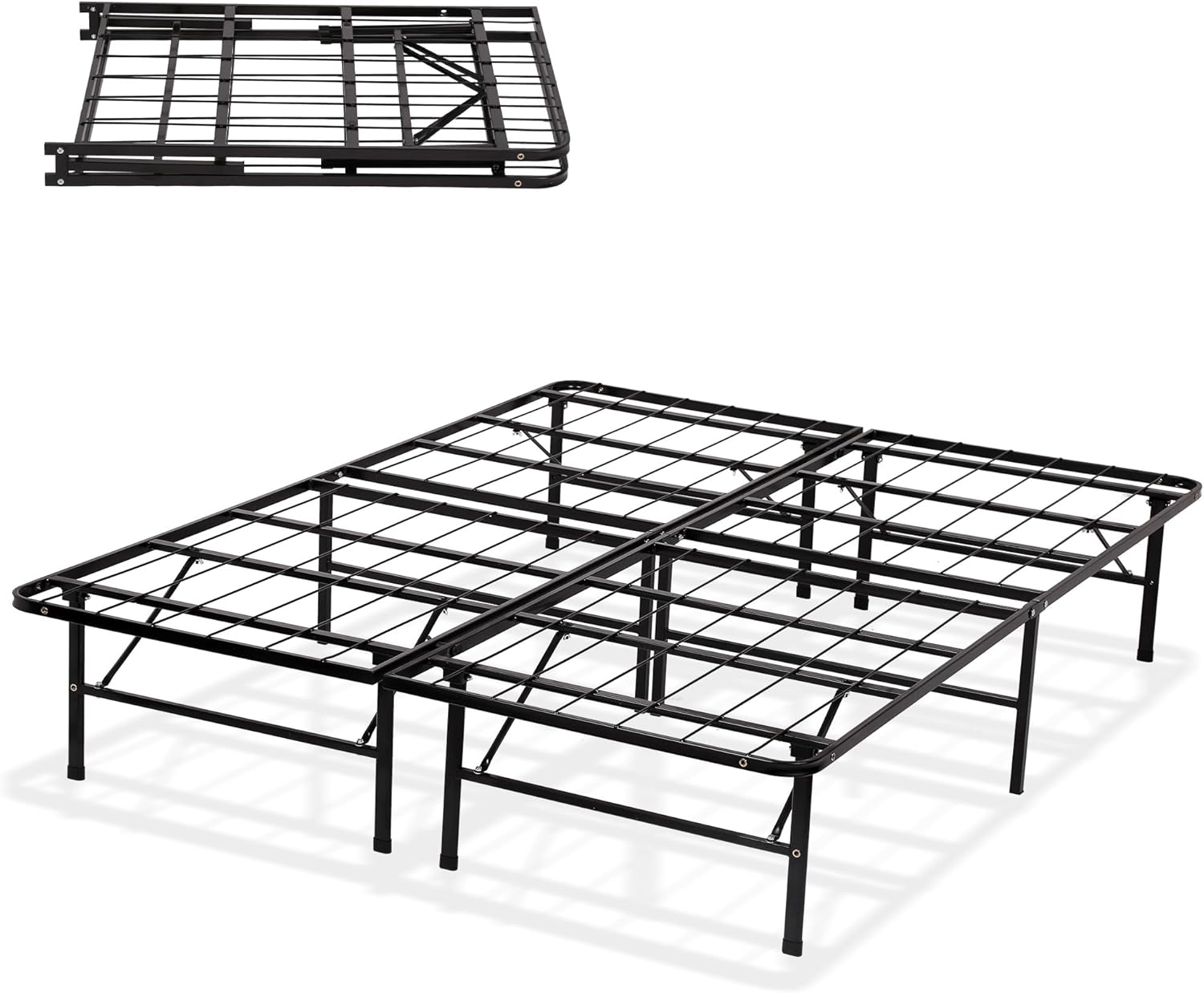 Foldable Metal Bed Frame, Full Platform Bed Frame, Mattress Foundation Box