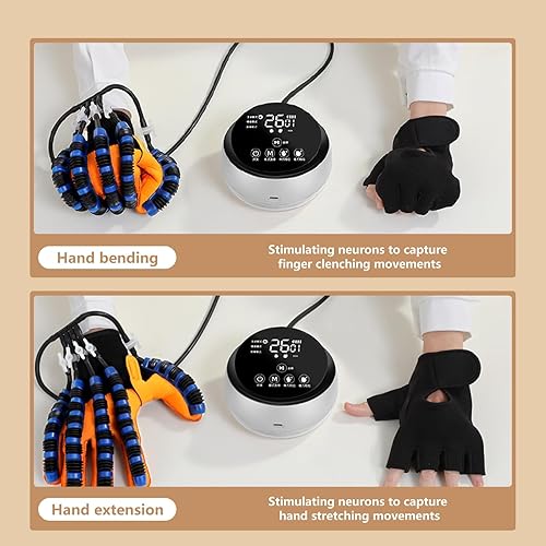 Miniatura 5 de Sayorg Guantes de robot de rehabilitación, equipo de rehabilitación de accidentes cerebrovasculares con función de carga USB, amoladora de mano para