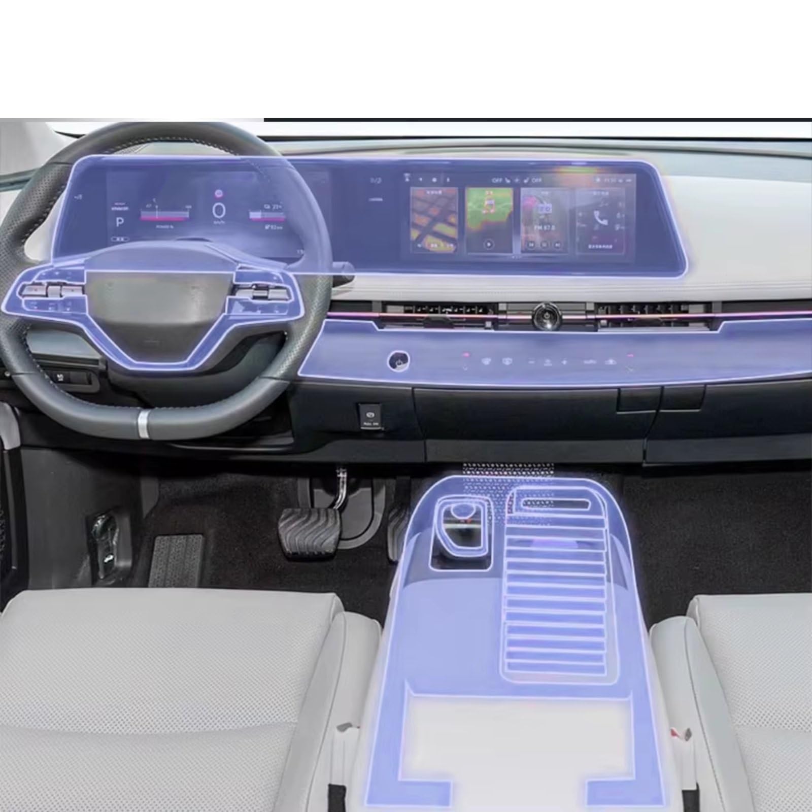 Kompatibel Mit Nissan Für Ariya 2023–2024, Auto-GPS-Displayschutz, Konsole, Kratzfest, Reparaturfolie, HD, Klarer Touchscreen-Schutz Schutzfolie Auto Navi(A Set)