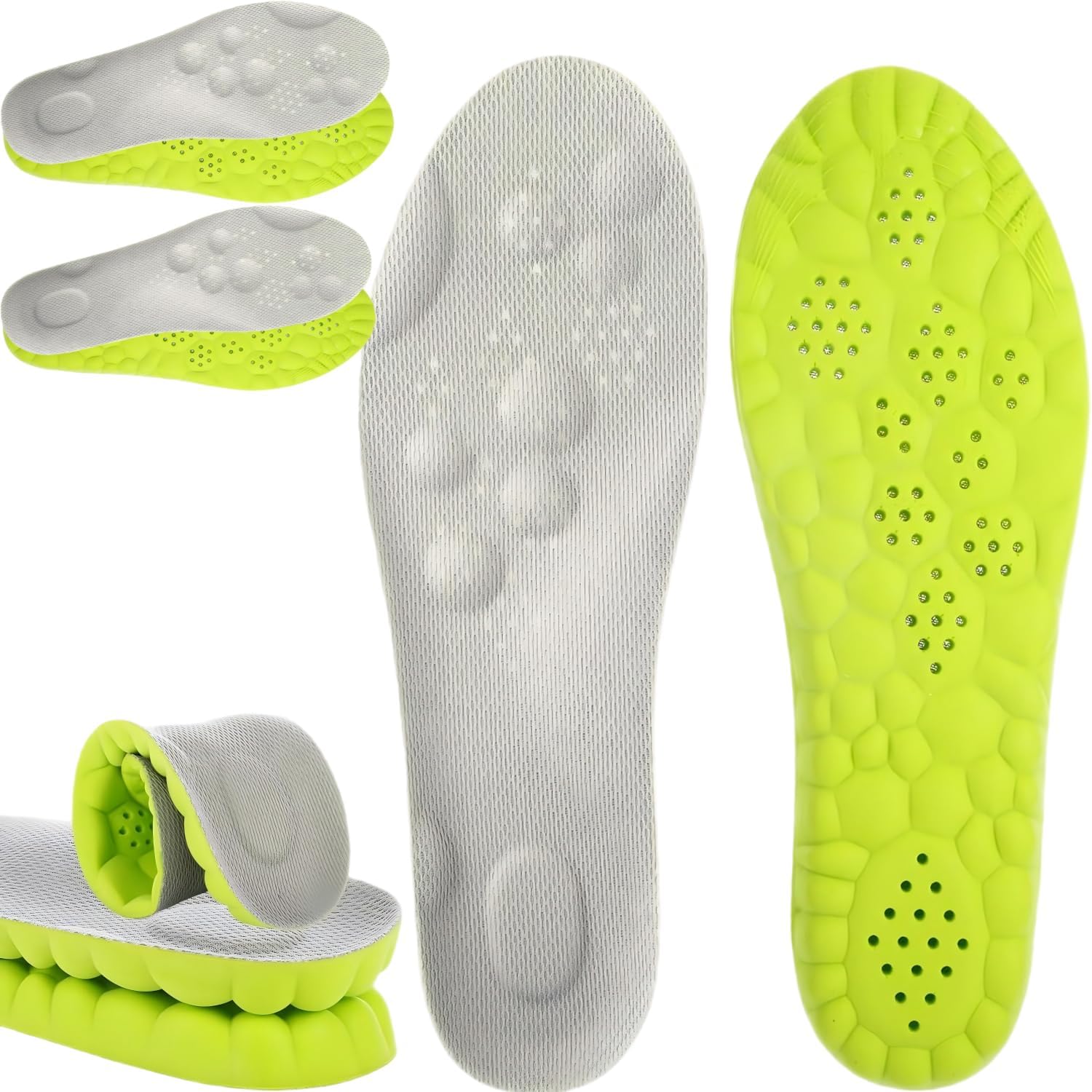 2Pairs 2026 New Upgraded 4D Cloud Insoles Men & Women, Memory Foam Cloud Insoles Anti-Fatigue, Automatically Adapt to Foot and Shoe Shape, Fit Arch Support for Foot Pain Relief and Fatigue Reduction