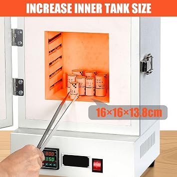 Electric Ceramic Kiln for Home, 2000W Small Kiln Furnace with Digital Display & Temperature 0-1150℃, Suitable for DIY Clay, Glass Fusing, Wax Casting and Metal Melting