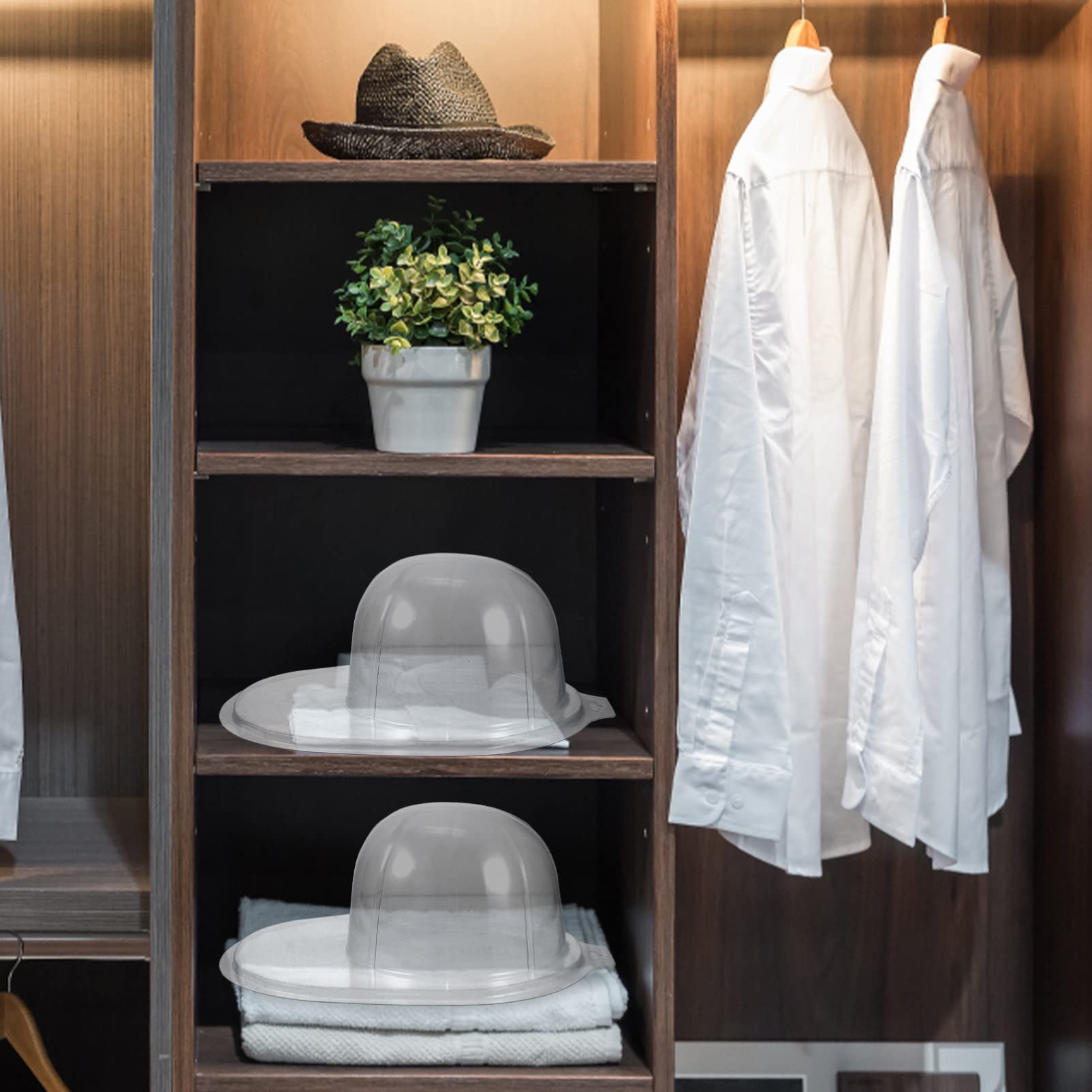 Cabilock 6 Piezas Caja De Almacenaje Percheros Para Gorras De Beisbol Perchero De Muelle De Cúpula Estante Del Sombrero De Vaquero Caso De Sombrero Viajar El Plastico Escritorio Lavadora