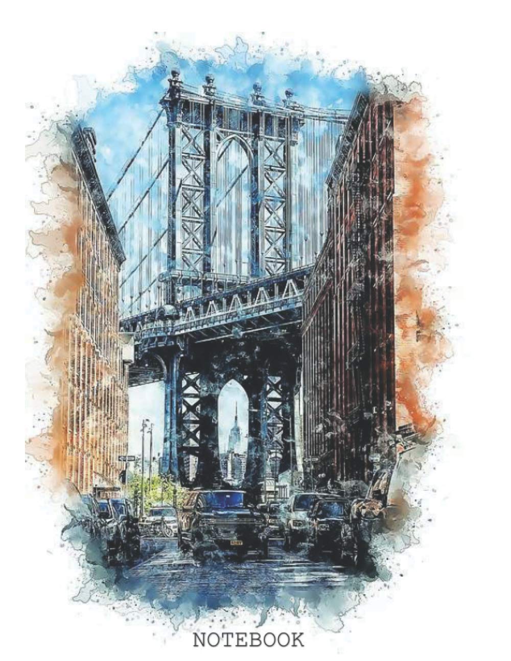 Notebook: Manhattan, Notebook: Beautiful/Artistic design, Lined Journal/Notebook/Sketchbook/diary, 120 pages, 8.5x11 large print,Comp