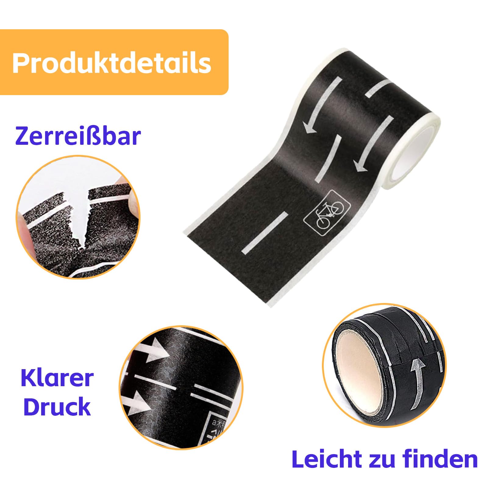 Washi Tape autoweg, 3 rollen autoweg plakband, straatwashi-tape