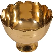 Putrika Traditional Brass Puja Prasad Decorative Bowl | Chandhan Kumkum Turmeric Sandal Multipurpose Bowl for Temple Home Kamal Stand [100ml | 60g] 1 Pc
