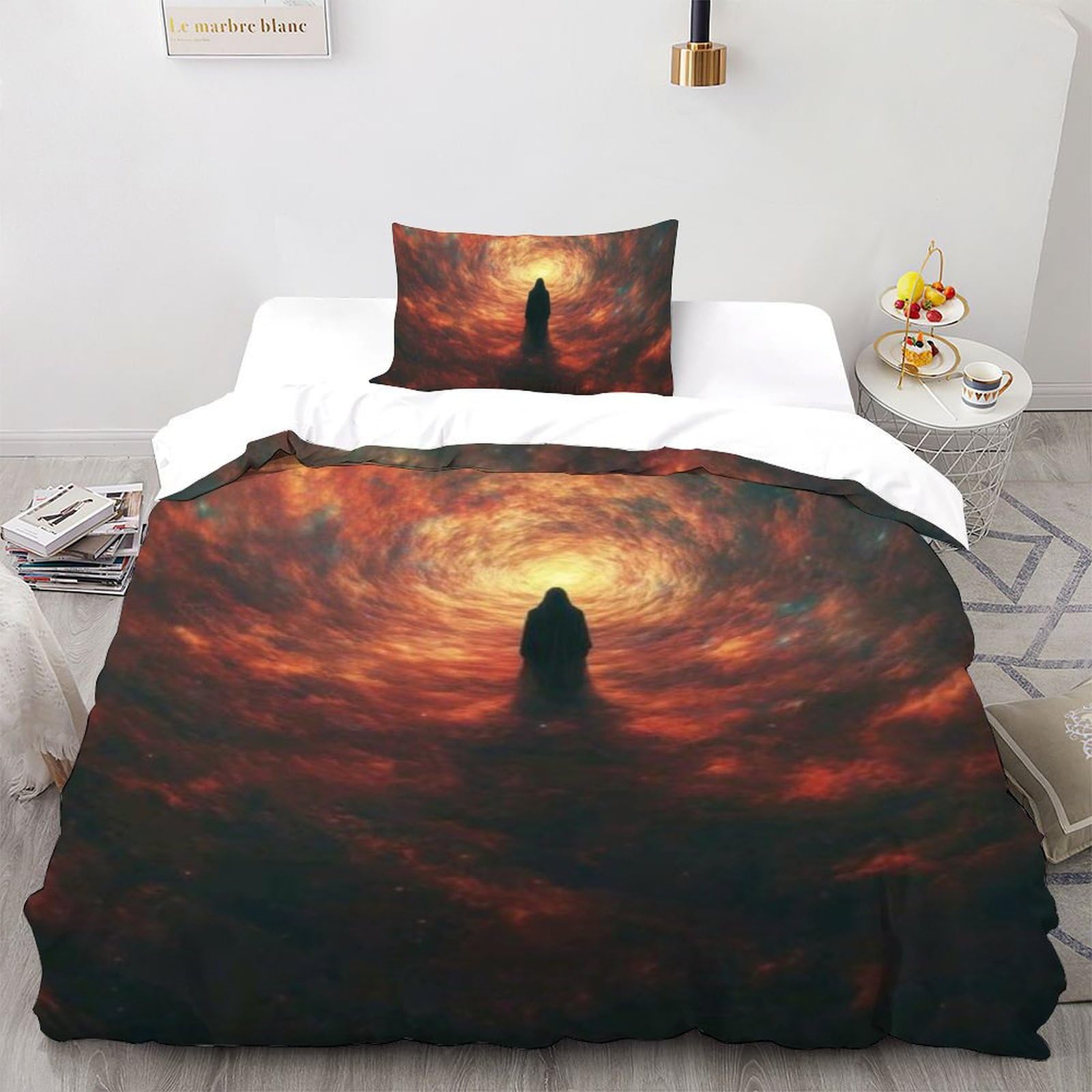 Housse de couette single 135x200 en microfibre sans repassage